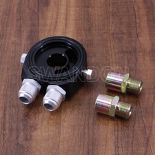 Black Cooler Adapter AN10 Oil Filter Sandwich Plate + 3/4 UNF & M20 Fitting
