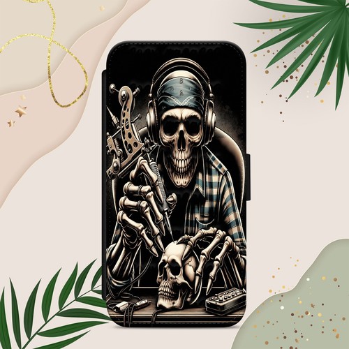 Skull skeleton tattoo art flip - skeleton,