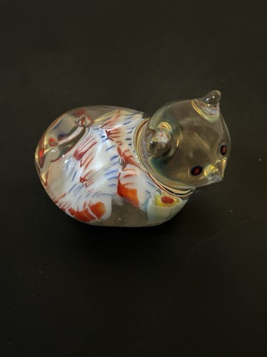 Vintage art glass cat - , figurine