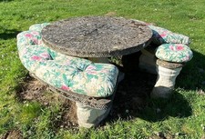 Stone Table Curved Benches