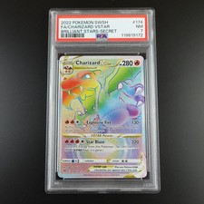 PSA 7 Charizard Vstar 174/172 Brilliant Stars Rainbow Rare Graded Pokemon Card