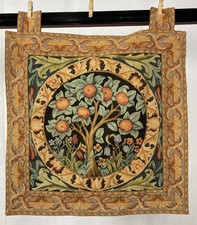Vintage French Lovely "The Orange Tree" Scene Wall Hanging Tapestry 64x64 cm
