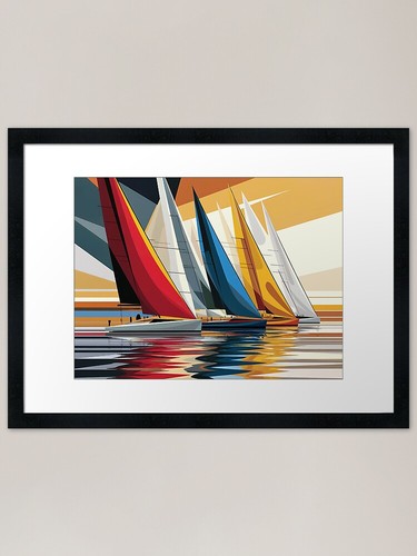 Abstract sailboats racing - abstract,