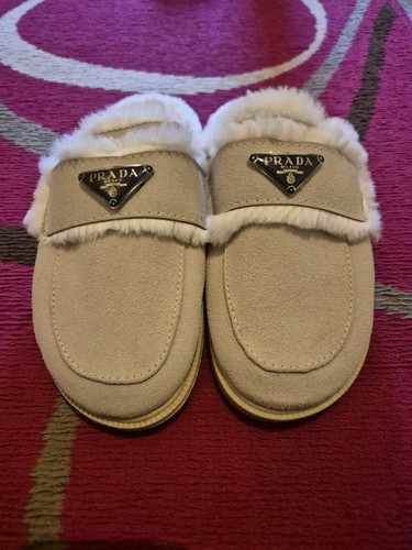 Prada suede shirring mule - prada,