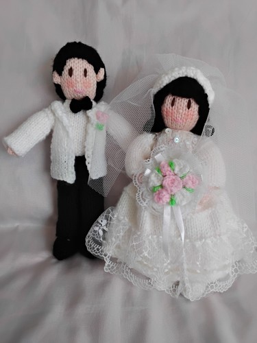 Hand knitted bride - bride, white