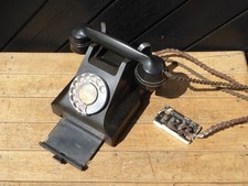 Vintage 1950s Bakelite GPO 332 CB Telephone with Directory Drawer and wall box