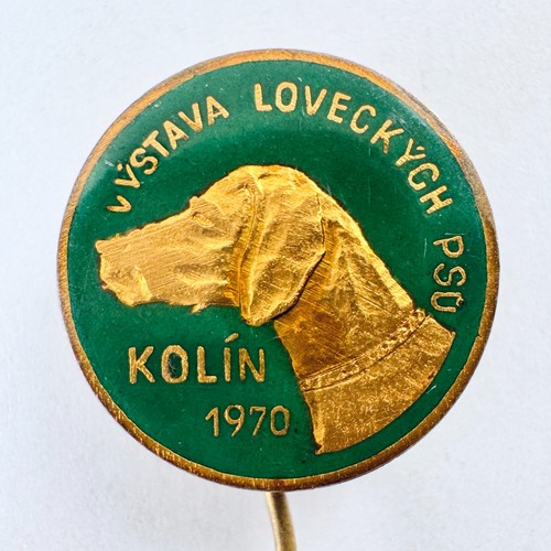 Vintage czech enamel stick pin - stick,