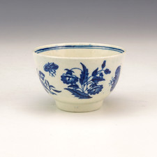 Antique Caughley Pottery Oriental Inspired Transferware - Blue & White Tea Bowl