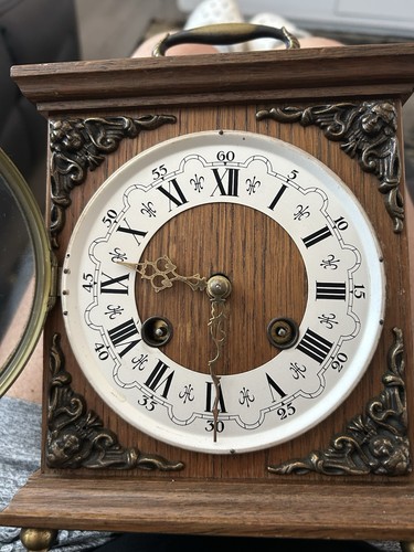 Antique wood carriage clock - wood,