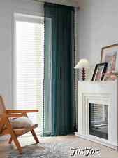 NEW Lace Net Curtain Panel Slot Top Plain Blackout Curtain Single Panel Tassels