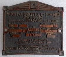 ART DECO - Brass Electric Engine Sign - Hugh J. Scott, Ravenhill Rd, Belfast NI