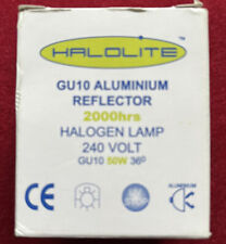 HALOLITE GU10 ALUMINIUM REFLECTOR 2000hrs HALOGEN LAMP 240 VOLT 50W BRAND NEW