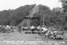 1954 MOTORCYCLE CLUB HILL CLIMB 8x12 PHOTO-INDIAN-HARLEY DAVIDSON RACING UP HILL