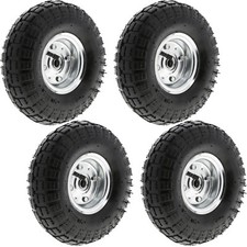 4 Pack of 10" Pneumatic Sack Truck Trolley Wheel Barrow Tyre Wheels 4.10/3.5-4.0