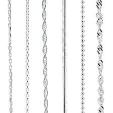 925 Sterling Silver Necklace Chain Rope Link Trace in Various lengths