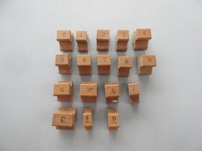 Vintage wooden number £sd fraction printing block stamps for shop price tickets