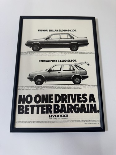 Framed original 1986 hyundai - framed,