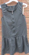 GIRLS GREY SCHOOL PINAFORE DRESS  7-8 years