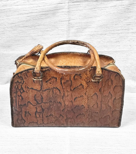 1950s python skin - 1950s, handbag