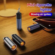 TYPE-C MOBILE CIGARETTE LIGHTER PORTABLE USB AIR-BLOW FLAMELESS WINDPROOF SAFE