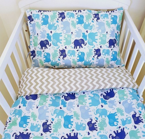 Blue safari cot - cot, duvet