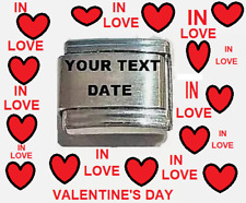 valentine's charm Personalised, date, name, fit for nomination bracelet style ;)