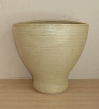 Studio pottery large (porcelain?) vase with flat back
