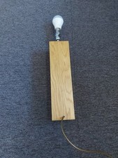 Vintage Rectangular Solid Oak Block Lamp Base