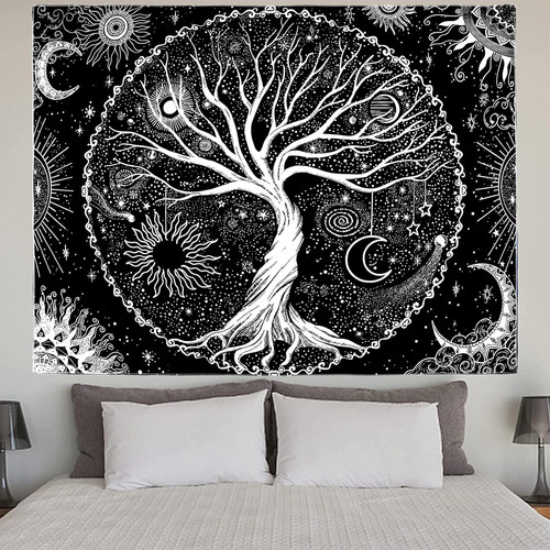 Tree life tapestry black - tapestry,