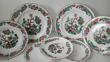 Vintage PLATES Indian Tree Set 6.5"/8" Crown Side Saucers Bone China England