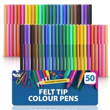 50pk Felt Tip Colour Pens