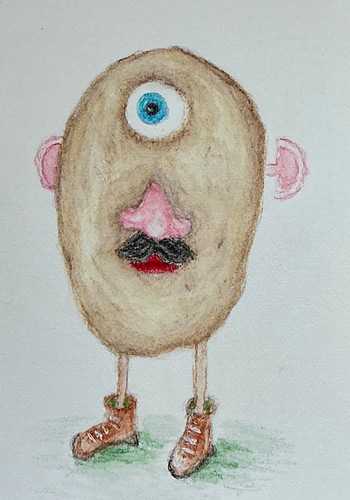 Aceo original watercolor mr - watercolor,