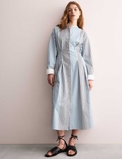 Marks & Spencer Womens Multi Coloured Cotton Midi Shirt Striped Women Dress