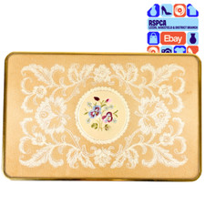 Vintage Brass Vanity Tray with Floral Pansy Petit Point Embroidery