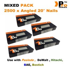 2500 Nails 32mm,38mm,45mm,50mm,63mm-16g ANGLED for Dewalt, Paslode, Hitachi  1