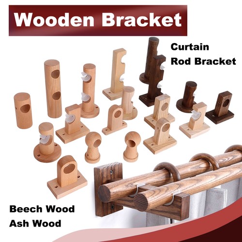 Wooden curtain rods bracket - wooden,