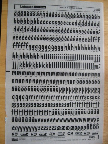 Letraset black letters - x,
