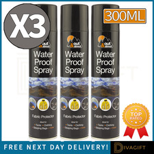 3 x WATERPROOF SPRAY 300ML FABRIC PROTECTOR CLOTHING TENTS SHOES CAMPING COAT