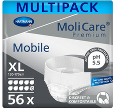 56 x Molicare Premium Mobile 10 Drops - XL -  4 Packs of 14 - Multi Pack 