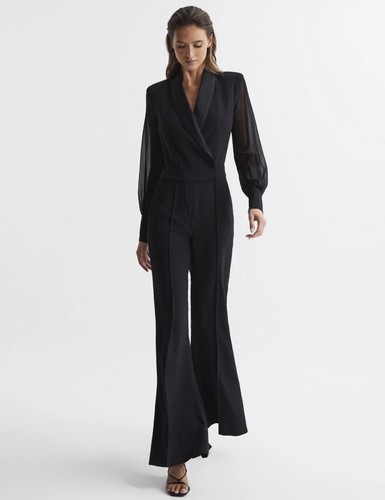 Reiss lennon black sheer - black,
