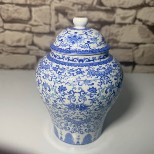 19cm tall blue white - white, ceramic