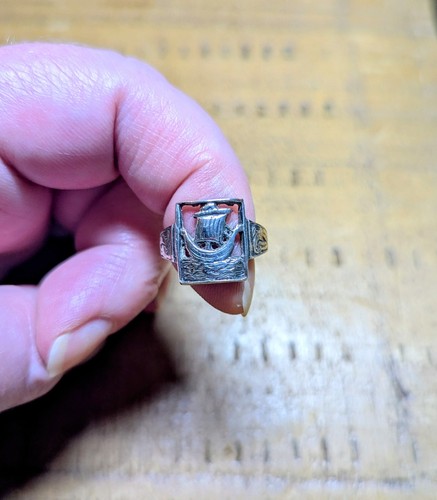 Vintage viking ship silver - vintage,
