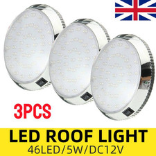 3x 12V Round LED Roof Ceiling Interior Light Cabin Dome Lamp Caravan Camper Boat