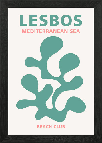 Lesbos beach club framed wall - lesbos,