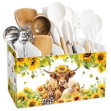Highland Cow Sunflower Wooden