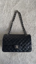 Chanel Classic Medium Double Flap Bag Black Lambskin - Authentic Guaranteed