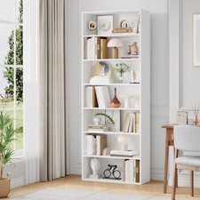Bookshelf Storage 7 Tier Tall 210cm Freestanding Display Rack Slim Home Unit