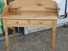 Victorian Pine Washstand  19th Century Console Table 