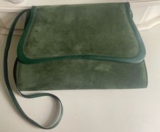 PARIS CHARLES JOURDAN Vintage Green Leather Suede Shoulder Bag