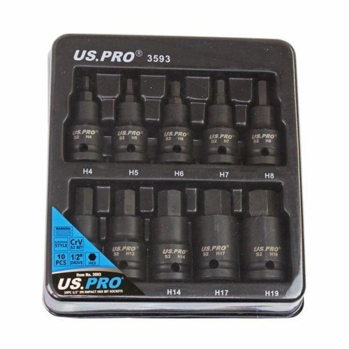 Pro 10pc impact hex bit - impact,